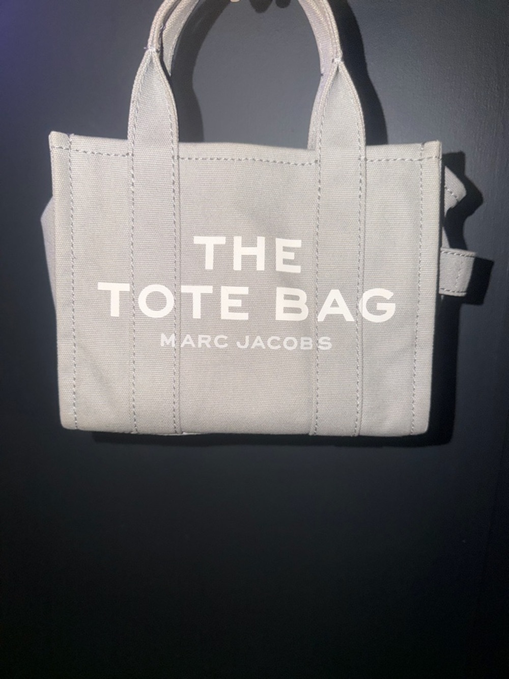 Marc Jacobs Light Gray Canvas The Tote Bag with stamped strap